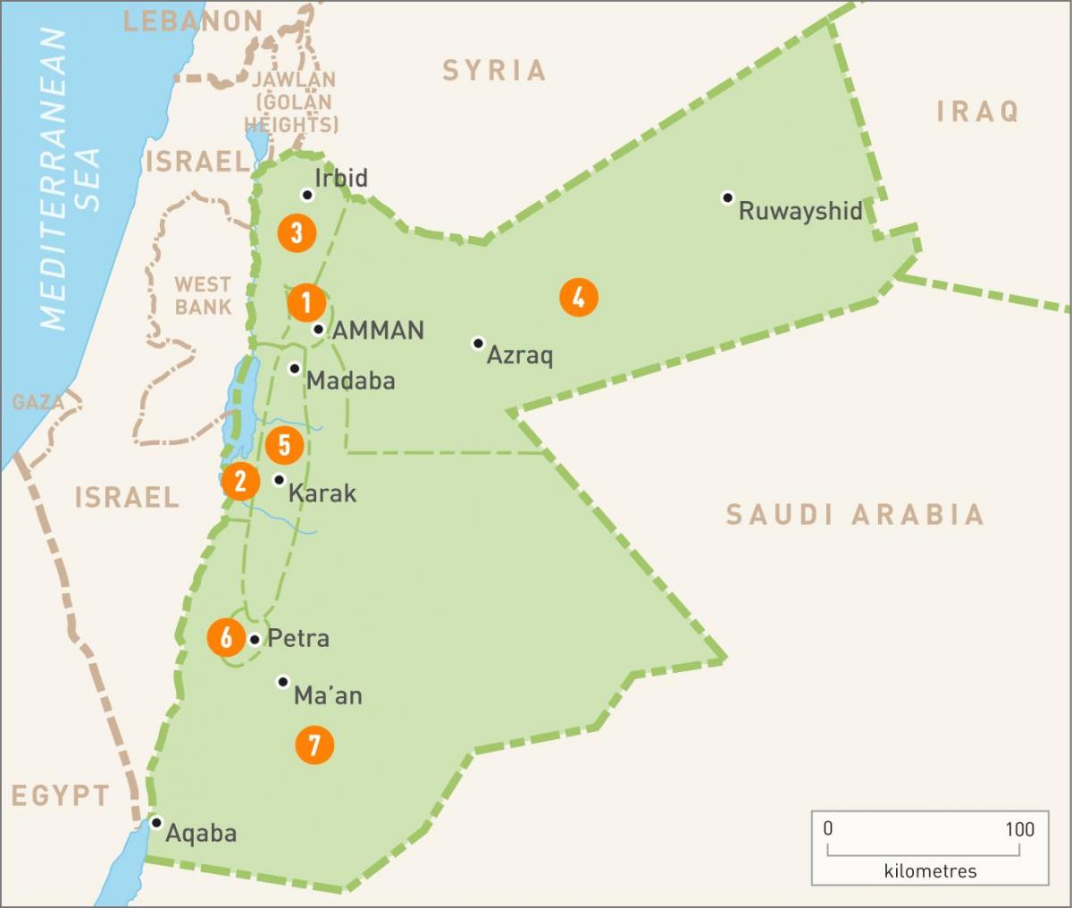 aman Jordan në hartë