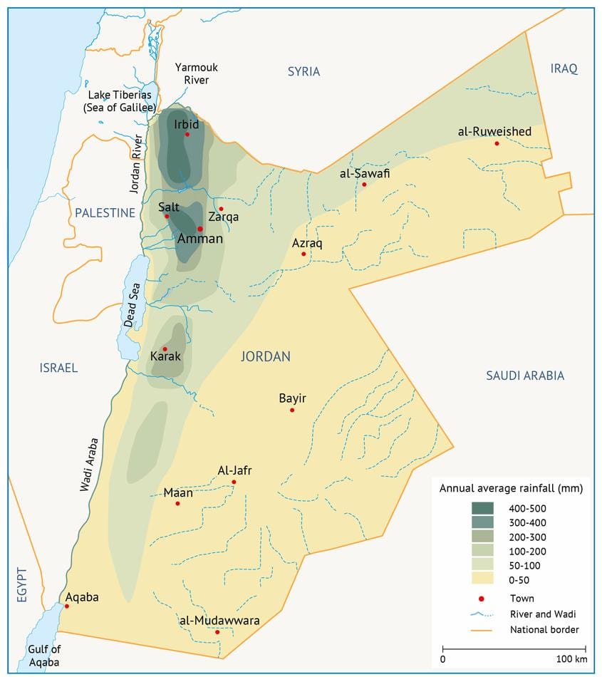 harta e Jordanit gjeografi