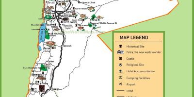 Harta e Jordanit faqet turistike