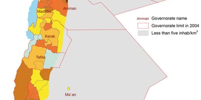 Harta e Jordanit popullsisë