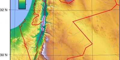 Harta e Jordanit topografike